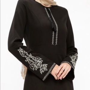 Long sleeve maxi abaya dress.